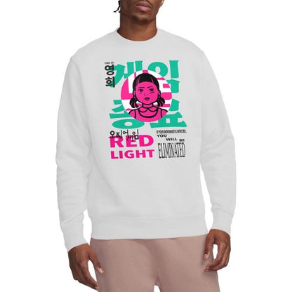 Front - Squid Game Unisex Adult Season Three Young Hee Red Light Sweatshirt