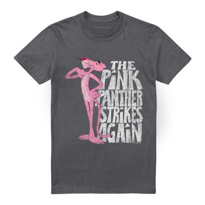 Front - Pink Panther Unisex Adult Strikes Again T-Shirt