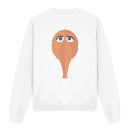 White-White - Front - Sesame Street Unisex Adult The Smirk Snuffy Sweatshirt