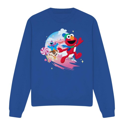 Front - Sesame Street Unisex Adult Holiday Cheer Characters Christmas Sweatshirt