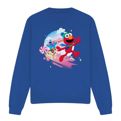 Front - Sesame Street Unisex Adult Holiday Cheer Characters Christmas Sweatshirt