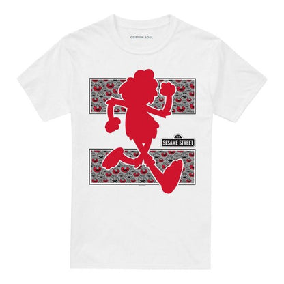 Front - Sesame Street Unisex Adult Runs Elmo T-Shirt