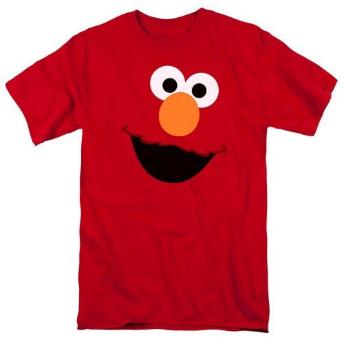 Front - Sesame Street Unisex Adult Elmo Face T-Shirt