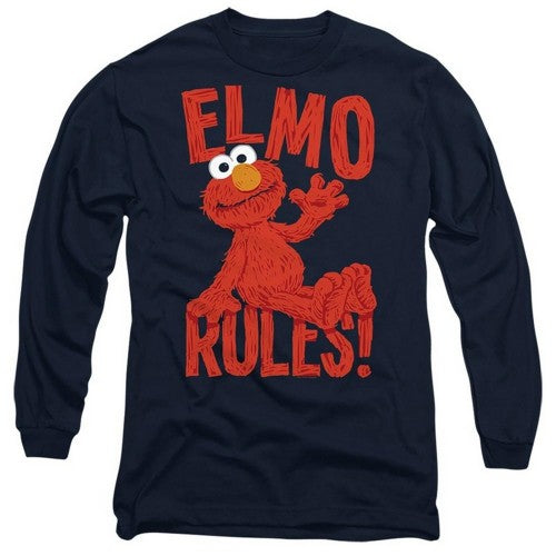 Front - Sesame Street Unisex Adult Rules Elmo Long-Sleeved T-Shirt