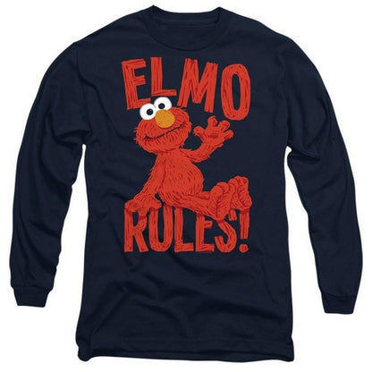 Front - Sesame Street Unisex Adult Rules Elmo Long-Sleeved T-Shirt
