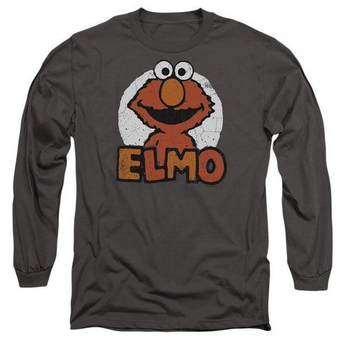 Front - Sesame Street Unisex Adult Elmo Name Long-Sleeved T-Shirt