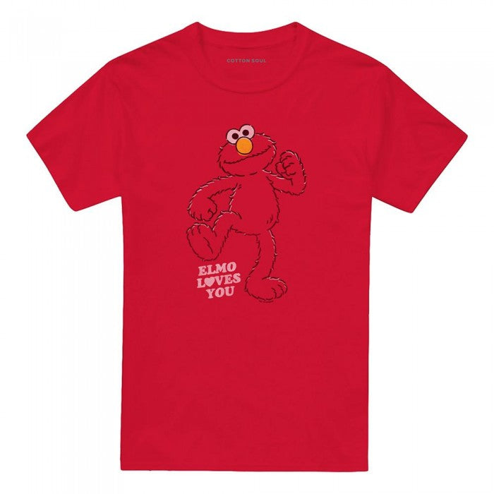 Front - Sesame Street Unisex Adult Elmo Loves You T-Shirt