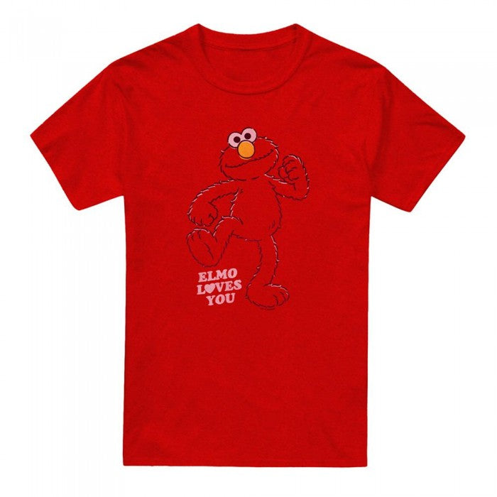 Front - Sesame Street Unisex Adult Elmo Loves You T-Shirt