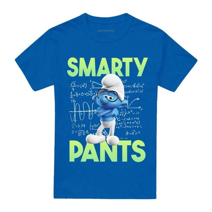 Front - The Smurfs Unisex Adult Smarty Pants T-Shirt