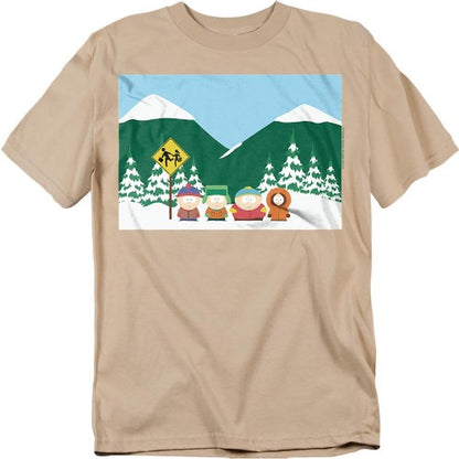 Front - South Park Unisex Adult Bus Stop T-Shirt