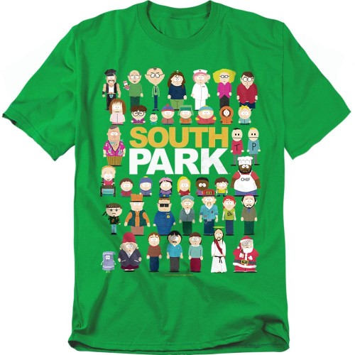 Front - South Park Unisex Adult Full Cast T-Shirt