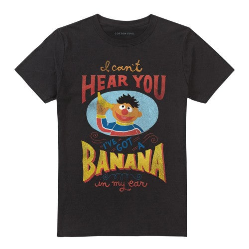 Front - Sesame Street Unisex Adult Banana In My Ear Ernie T-Shirt