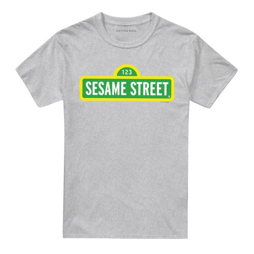 Front - Sesame Street Unisex Adult Logo Heather T-Shirt