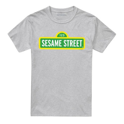 Front - Sesame Street Unisex Adult Logo Heather T-Shirt