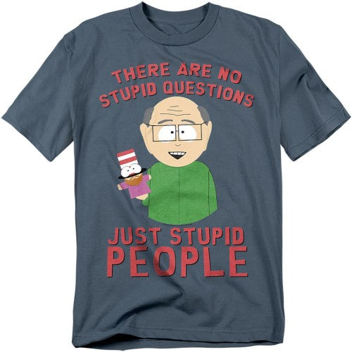Front - South Park Unisex Adult No Stupid Questions T-Shirt