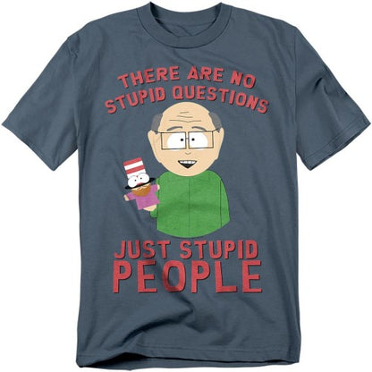 Front - South Park Unisex Adult No Stupid Questions T-Shirt