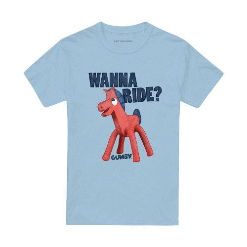 Front - Gumby Unisex Adult Wanna Ride T-Shirt