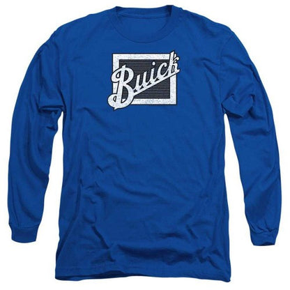 Front - Buick Unisex Adult Distressed Emblem Long-Sleeved T-Shirt