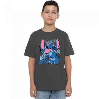 Front - Lilo & Stitch Boys 626 Graffiti T-Shirt