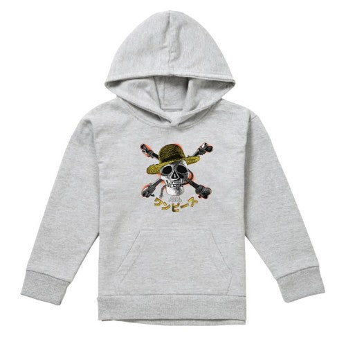 Navy - Front - One Piece Childrens-Kids Jolly Roger Hoodie