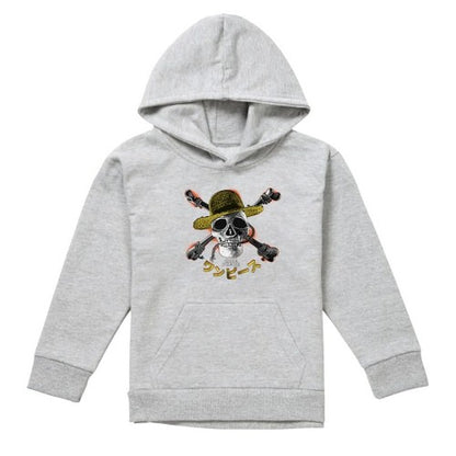Navy - Front - One Piece Childrens-Kids Jolly Roger Hoodie