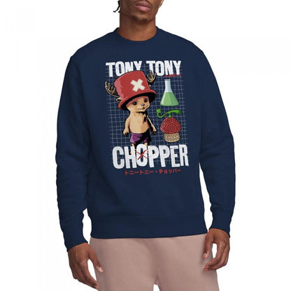 Front - One Piece Unisex Adult Tony Tony Chopper Schematic Sweatshirt