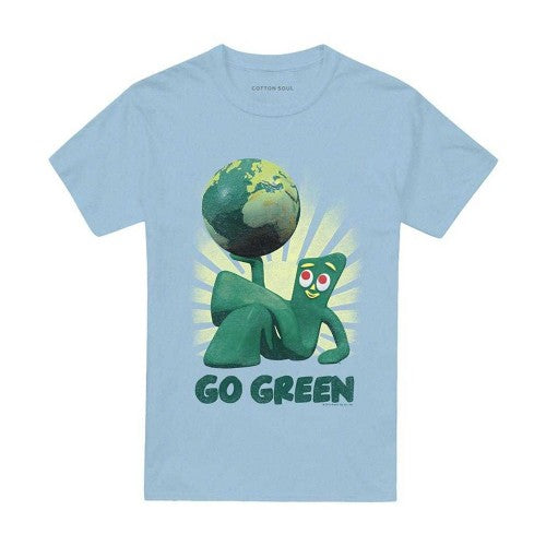 Front - Gumby Unisex Adult Go Green T-Shirt