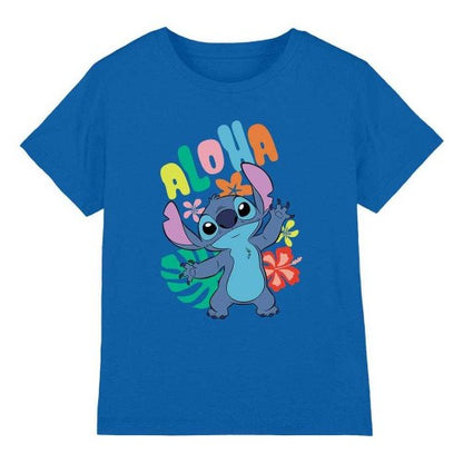 Front - Lilo & Stitch Boys Aloha Tropical T-Shirt