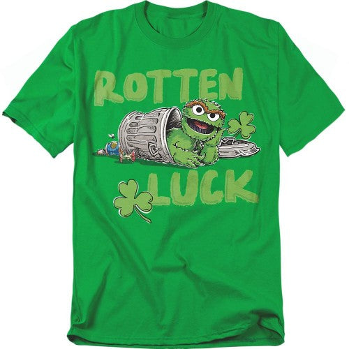 Front - Sesame Street Unisex Adult Rotten Luck Oscar The Grouch T-Shirt