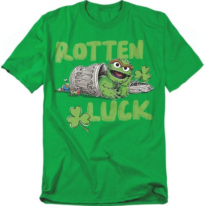 Front - Sesame Street Unisex Adult Rotten Luck Oscar The Grouch T-Shirt