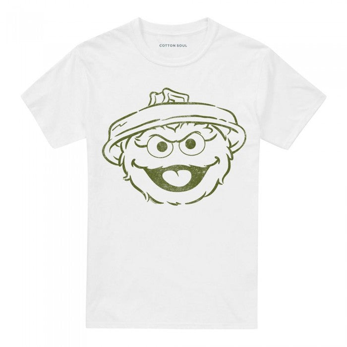 Front - Sesame Street Unisex Adult Oscar The Grouch Mono T-Shirt