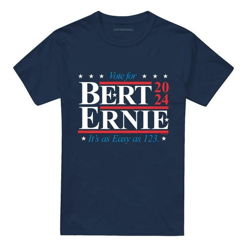 Front - Sesame Street Unisex Adult Bert Ernie For President 123 Vote T-Shirt