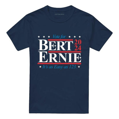 Front - Sesame Street Unisex Adult Bert Ernie For President 123 Vote T-Shirt