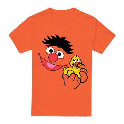 Front - Sesame Street Unisex Adult Holding Rubber Duckie Ernie T-Shirt