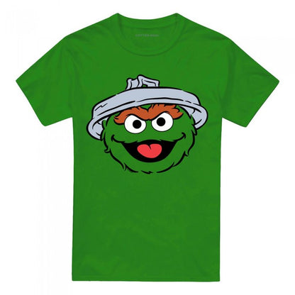 Front - Sesame Street Unisex Adult Oscar The Grouch Full Face T-Shirt