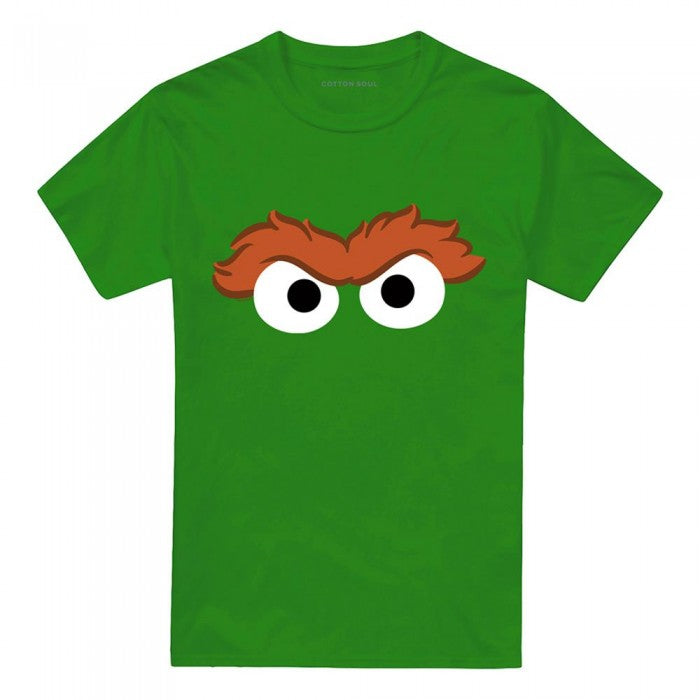 Front - Sesame Street Unisex Adult Oscar The Grouch Eyes T-Shirt