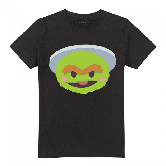 Front - Sesame Street Unisex Adult Oscar The Grouch Kawaii Face T-Shirt