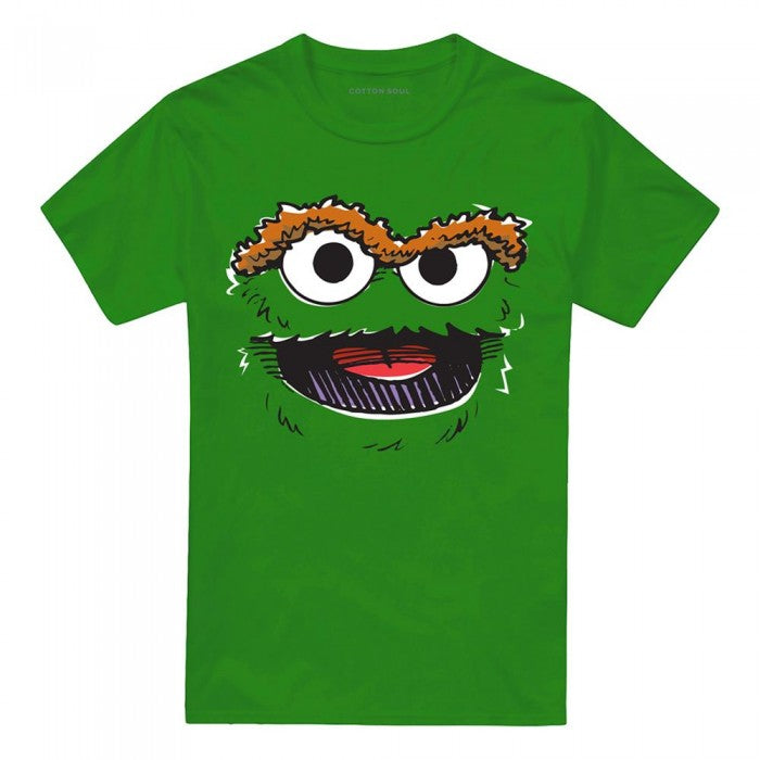 Front - Sesame Street Unisex Adult Retro Oscar The Grouch Sketch T-Shirt