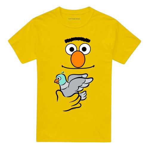 Front - Sesame Street Unisex Adult Holding Pigeon Bert T-Shirt