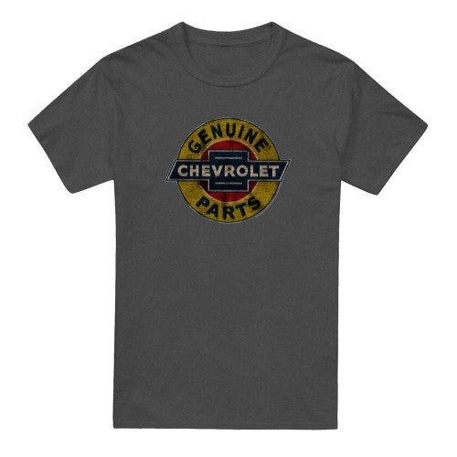 Front - Chevrolet Unisex Adult Genuine Parts Distressed Emblem T-Shirt