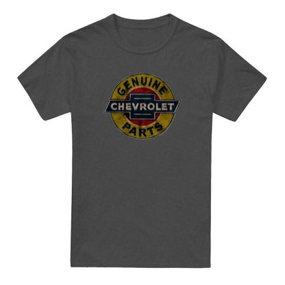 Front - Chevrolet Unisex Adult Genuine Parts Distressed Emblem T-Shirt