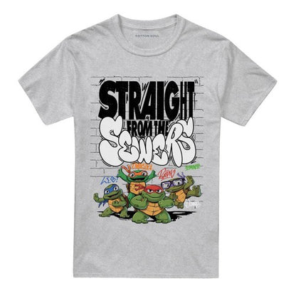 Front - TMNT Unisex Adult Mutant Mayhem Straight From The Sewers Heather T-Shirt
