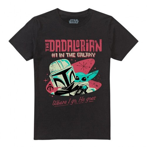 Front - Star Wars Unisex Adult #1 Dadalorian Where I Go T-Shirt