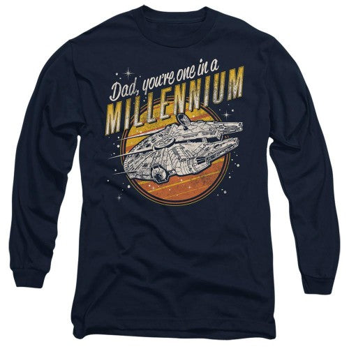 Front - Star Wars Mens Dad One In A Millennium Long-Sleeved T-Shirt