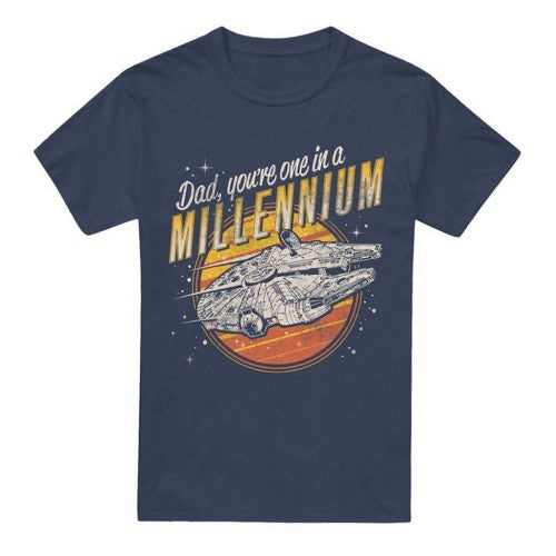 Front - Star Wars Unisex Adult Dad One In A Millennium Heather T-Shirt