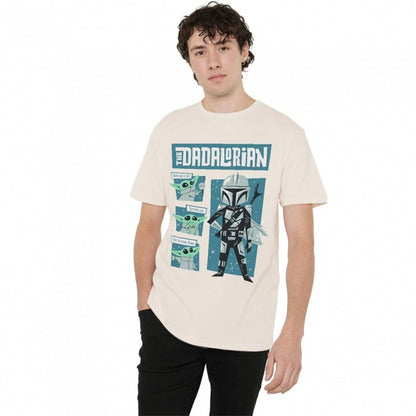 Front - Star Wars Unisex Adult Father Dadalorian Grogu Retro T-Shirt