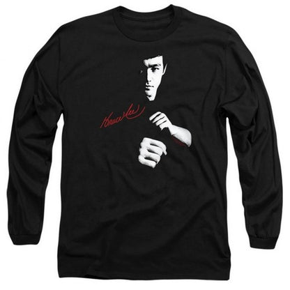 Front - Bruce Lee Unisex Adult The Dragon Awaits Long-Sleeved T-Shirt