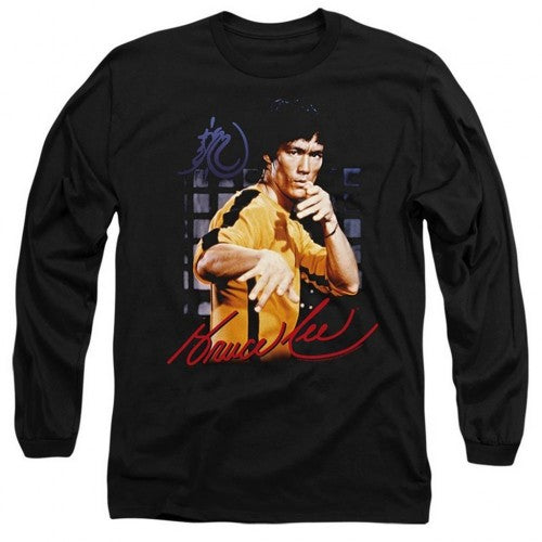 Front - Bruce Lee Unisex Adult Yellow Jumpsuit Long-Sleeved T-Shirt