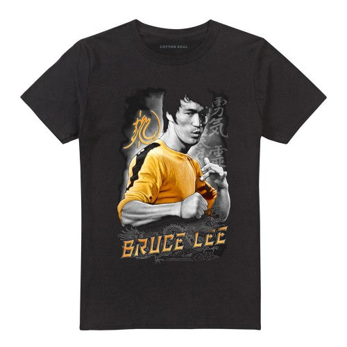Front - Bruce Lee Unisex Adult Yellow Dragon T-Shirt