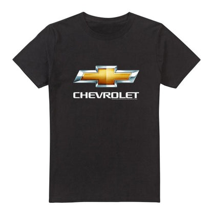 Front - Chevrolet Unisex Adult Bowtie Stacked T-Shirt